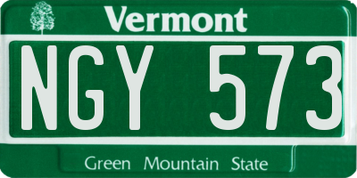 VT license plate NGY573