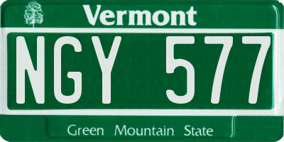 VT license plate NGY577