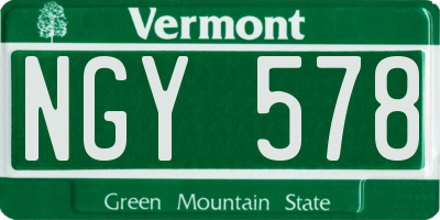 VT license plate NGY578