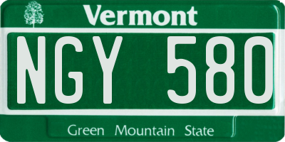 VT license plate NGY580