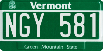 VT license plate NGY581