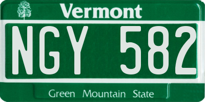 VT license plate NGY582