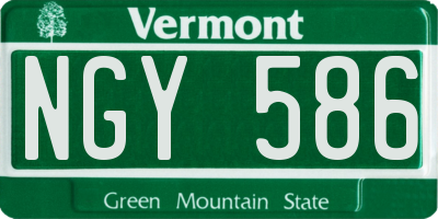 VT license plate NGY586