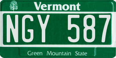 VT license plate NGY587