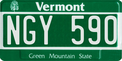 VT license plate NGY590