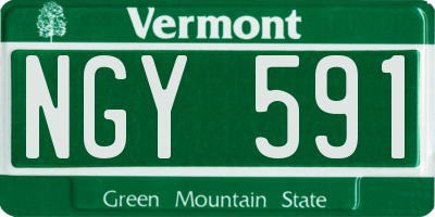 VT license plate NGY591
