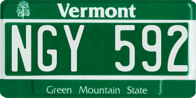 VT license plate NGY592