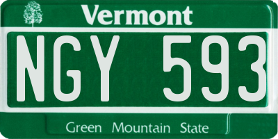 VT license plate NGY593