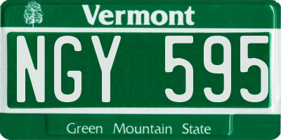 VT license plate NGY595