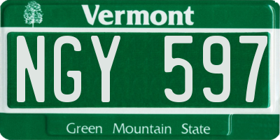 VT license plate NGY597