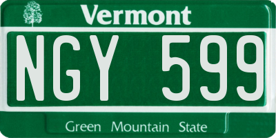 VT license plate NGY599