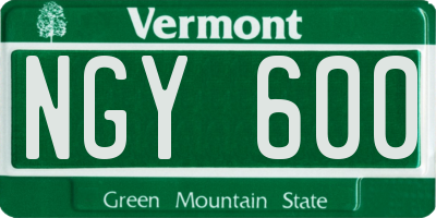 VT license plate NGY600