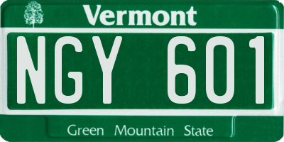 VT license plate NGY601