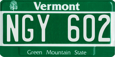 VT license plate NGY602