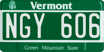 VT license plate NGY606