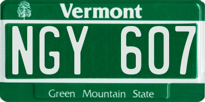 VT license plate NGY607