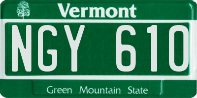 VT license plate NGY610