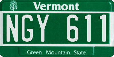 VT license plate NGY611