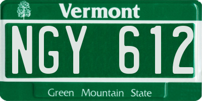 VT license plate NGY612