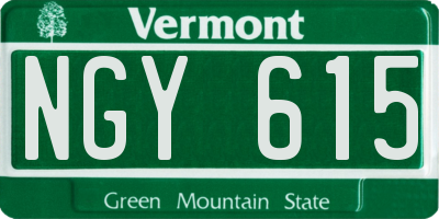VT license plate NGY615