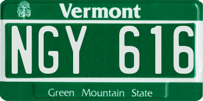 VT license plate NGY616