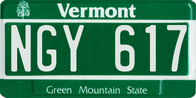 VT license plate NGY617