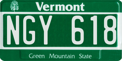 VT license plate NGY618