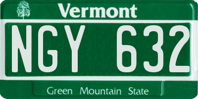 VT license plate NGY632