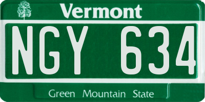 VT license plate NGY634
