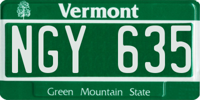 VT license plate NGY635