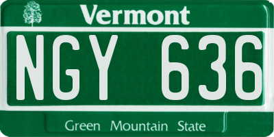 VT license plate NGY636