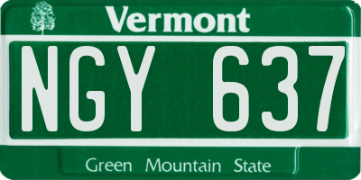 VT license plate NGY637