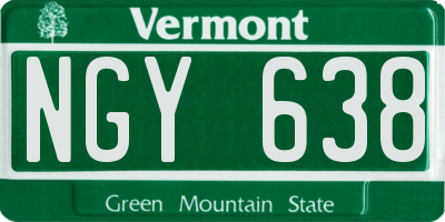 VT license plate NGY638