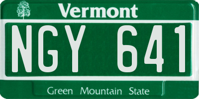 VT license plate NGY641