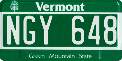 VT license plate NGY648