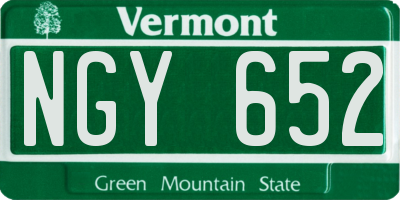 VT license plate NGY652