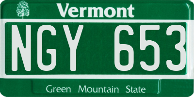 VT license plate NGY653