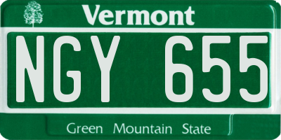 VT license plate NGY655