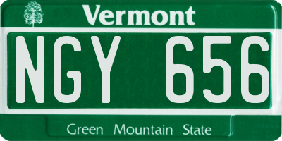 VT license plate NGY656