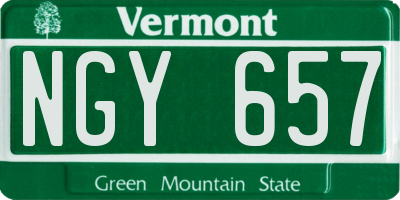 VT license plate NGY657