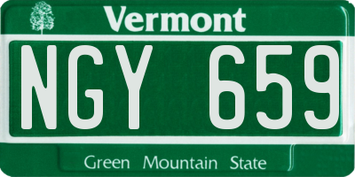 VT license plate NGY659