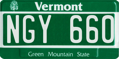 VT license plate NGY660