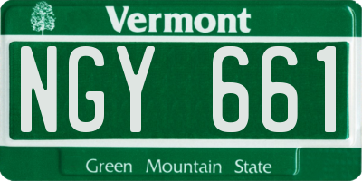 VT license plate NGY661