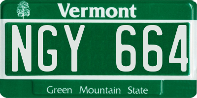 VT license plate NGY664