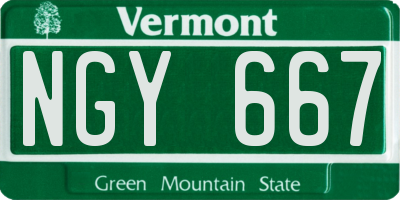 VT license plate NGY667