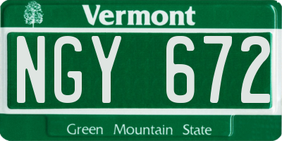 VT license plate NGY672