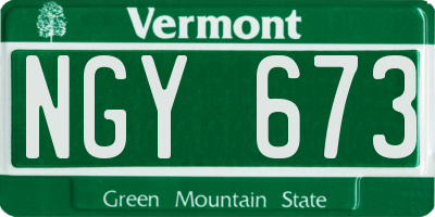 VT license plate NGY673