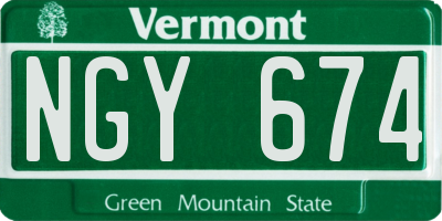 VT license plate NGY674