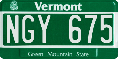 VT license plate NGY675