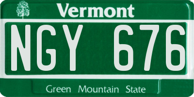 VT license plate NGY676